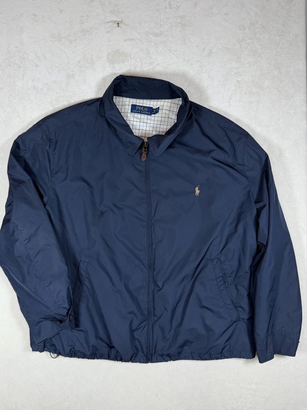 Polo Ralph Lauren 2XB Navy Full-Zip Lined Windbreaker Harrington Jacket